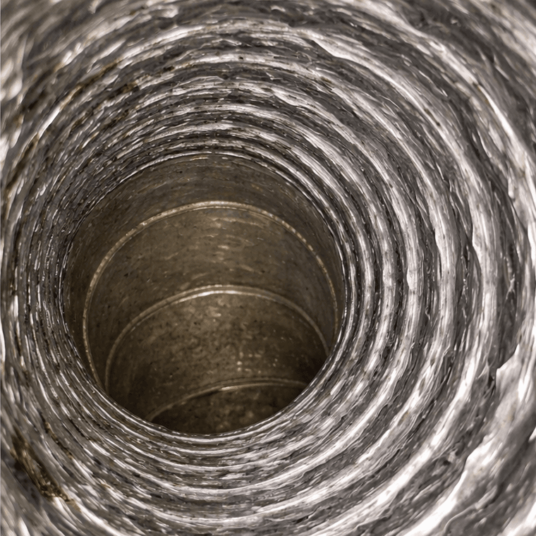 cleaned dryer vent in a Sugar Land TX laundry room after professional dryer vent cleaning