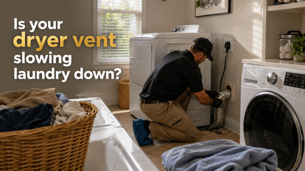 Technician disconnected dryer hose to clean out lint buildup